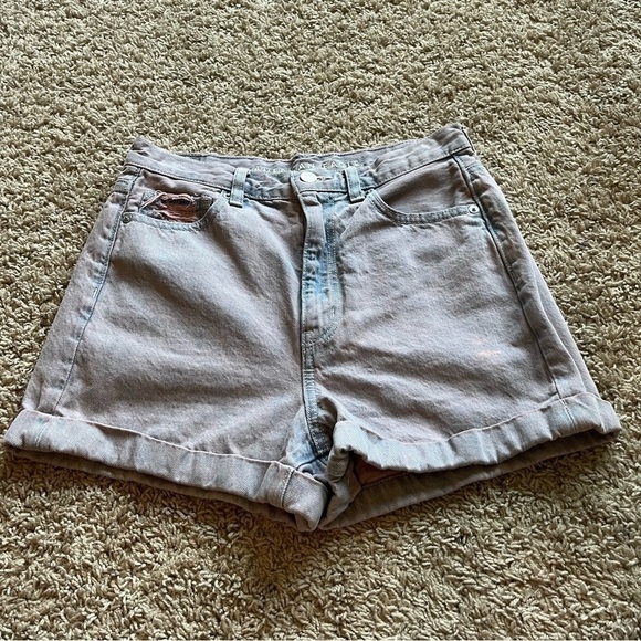 Pink American eagle mom shirt style denim jean shorts - Picture 2 of 8